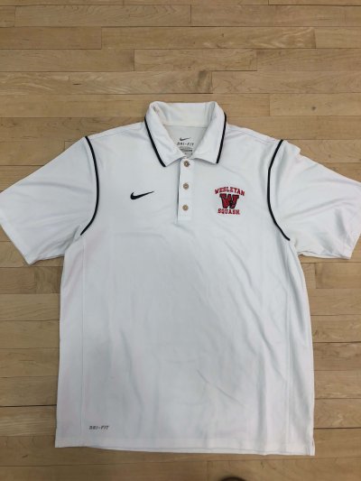 Men's Nike White Old Logo Collared Uni Drifit